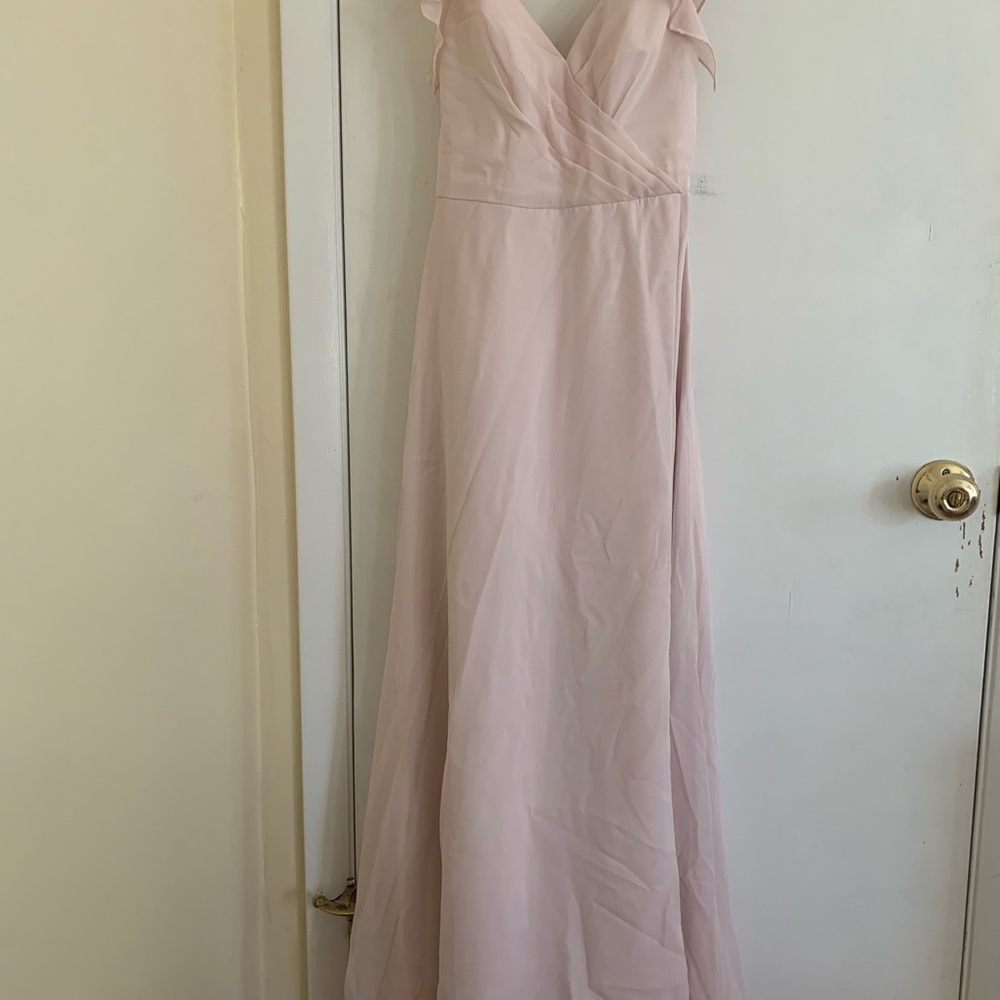Azazie Light Pink Maxi Dress